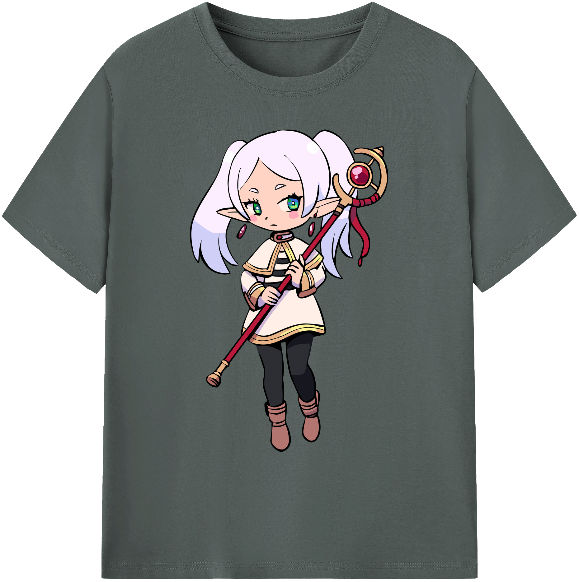（画像用） 葬送のフリーレン Frieren 綿100％ メンズ半袖Tシャツ｜肌触りやわらか＆通気性